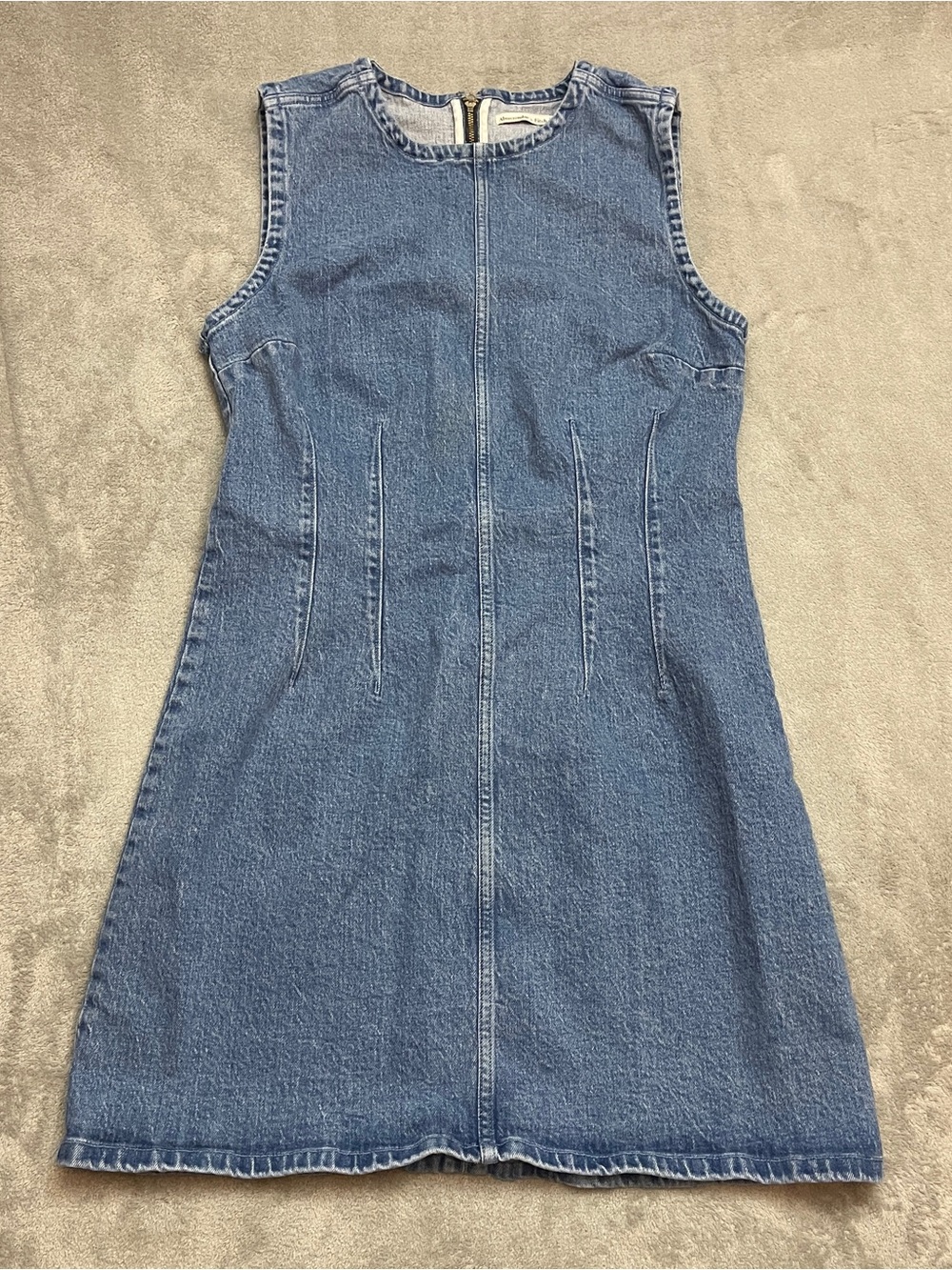 Abercrombie & Fitch Denim Dress Womens Large Tall Blue Cotton Denim